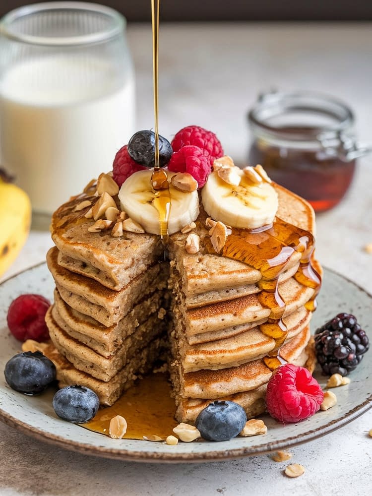 Healthy Banana Oatmeal Pancakes Recipe