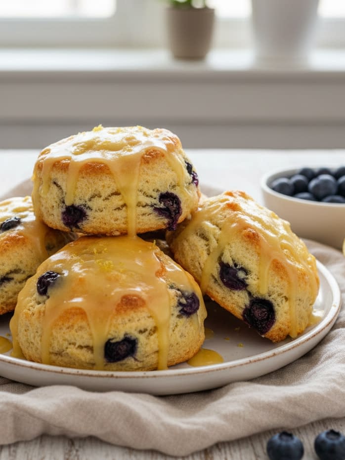 Quick Lemon Blueberry Scones