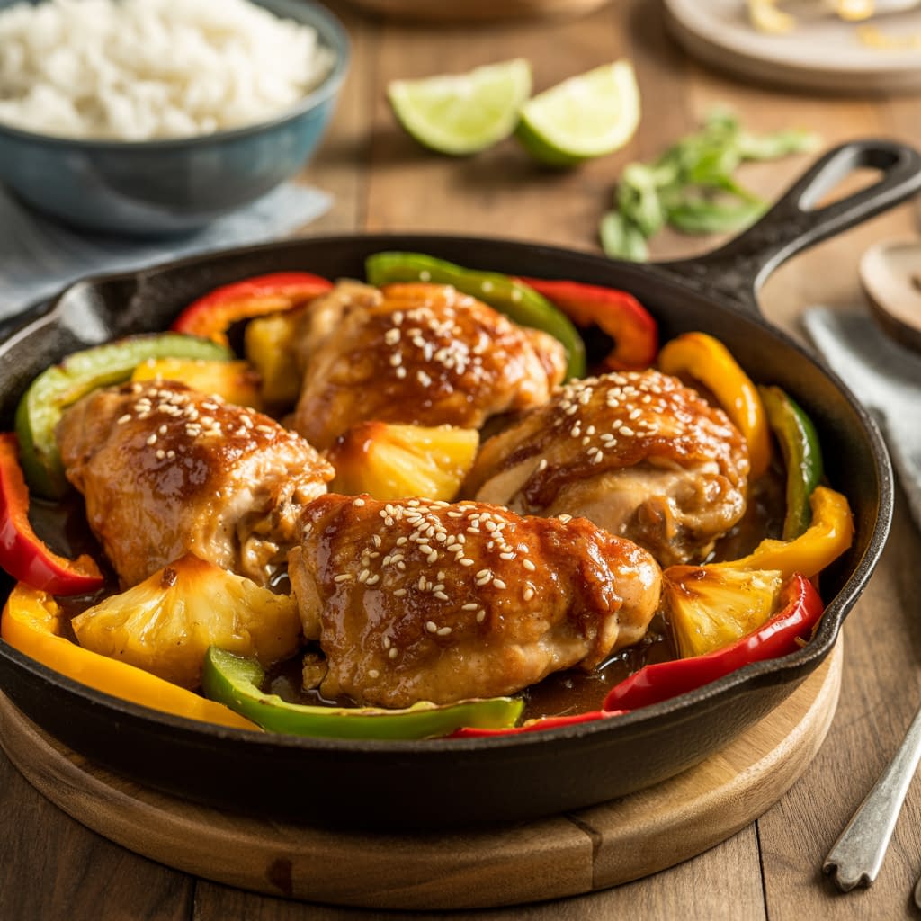 Hawaiian Chicken Sheet Pan Recipe - Petite Panini