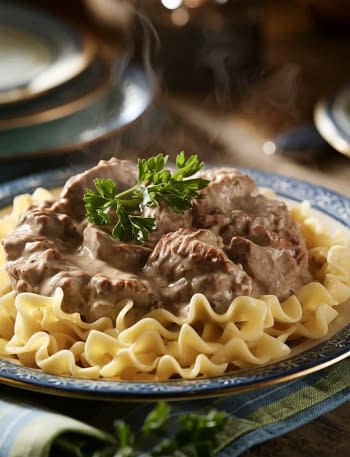 Beef Stroganoff with Egg Noodles Recipe