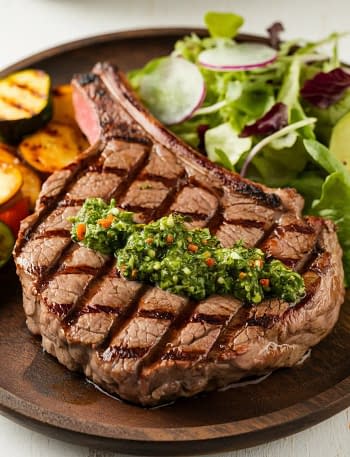 Grilled Garlic Herb Steak with Chimichurri Recipe
