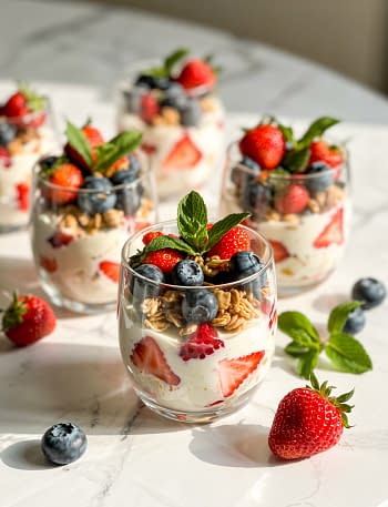Greek Yogurt Berry Parfaits with Granola