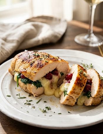 cranberry and spinach stuffed chicken breast with brie recipe