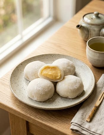 creamy custard mochi