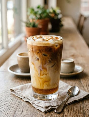 iced brown butter latte