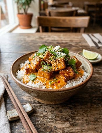 spicy tofu with creamy coconut sauce