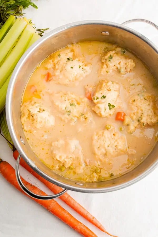 Ingredients for Chicken and Dumplings with Biscuits