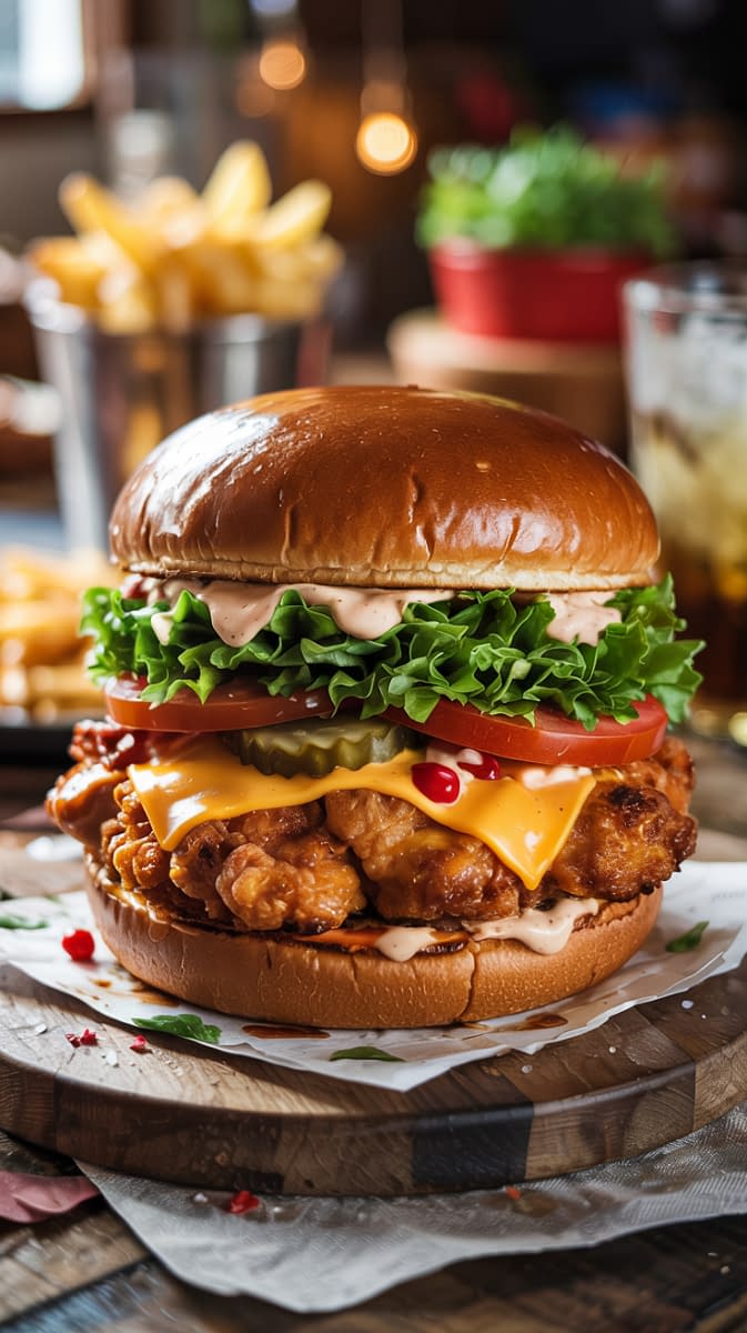 Crispy Chicken Burger Recipe - Petite Panini