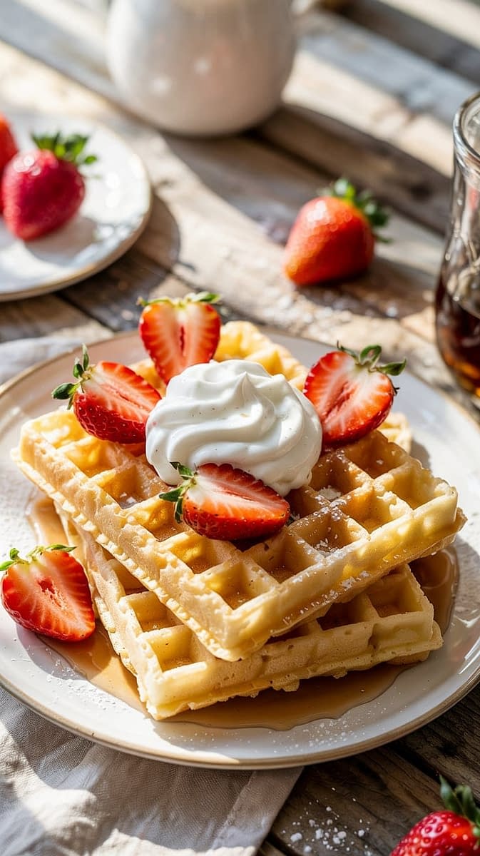 Crispy Golden Belgian Waffles Recipe - Petite Panini