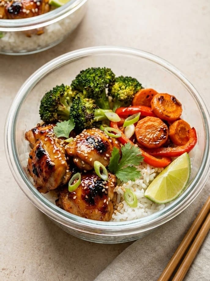 Honey Garlic Chicken Meal Prep Bowls