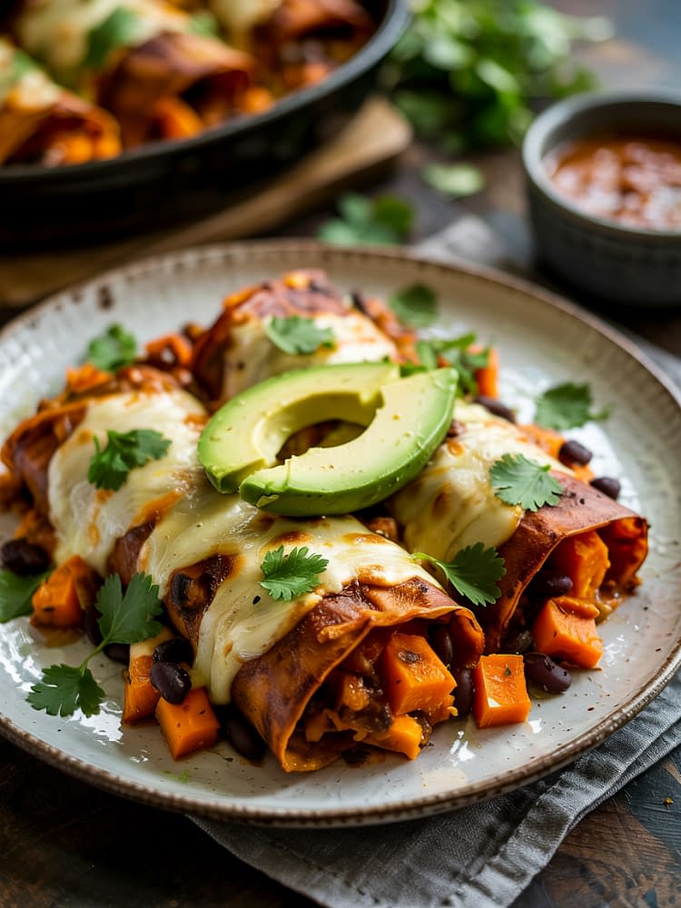 Sweet Potato Black Bean Enchiladas