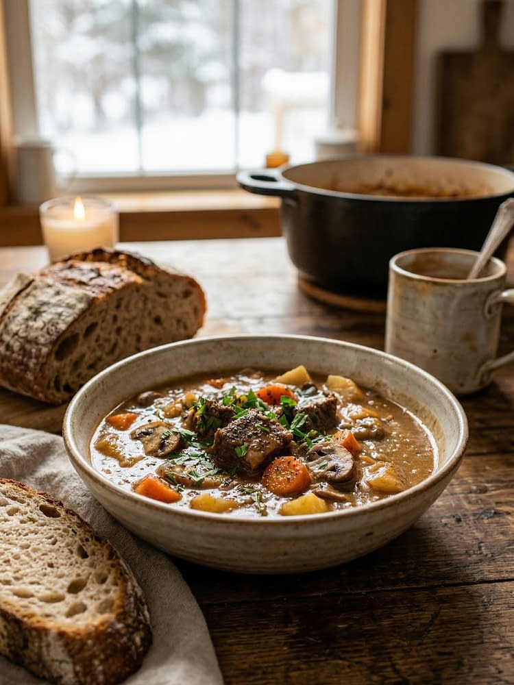 Slow Cooker Beef Mushroom Stew