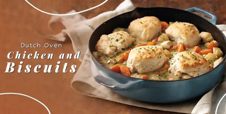 Dutch Oven Chicken and Biscuits