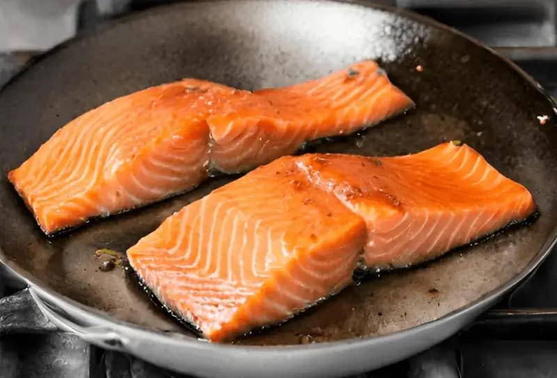 Searing the Salmon Tataki briefly