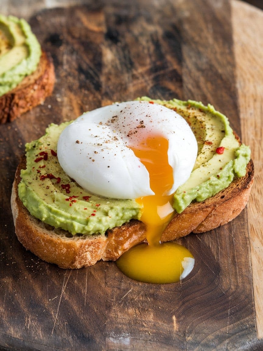 Avocado Toast with Poached Egg & Chili Flakes Recipe - Petite Panini