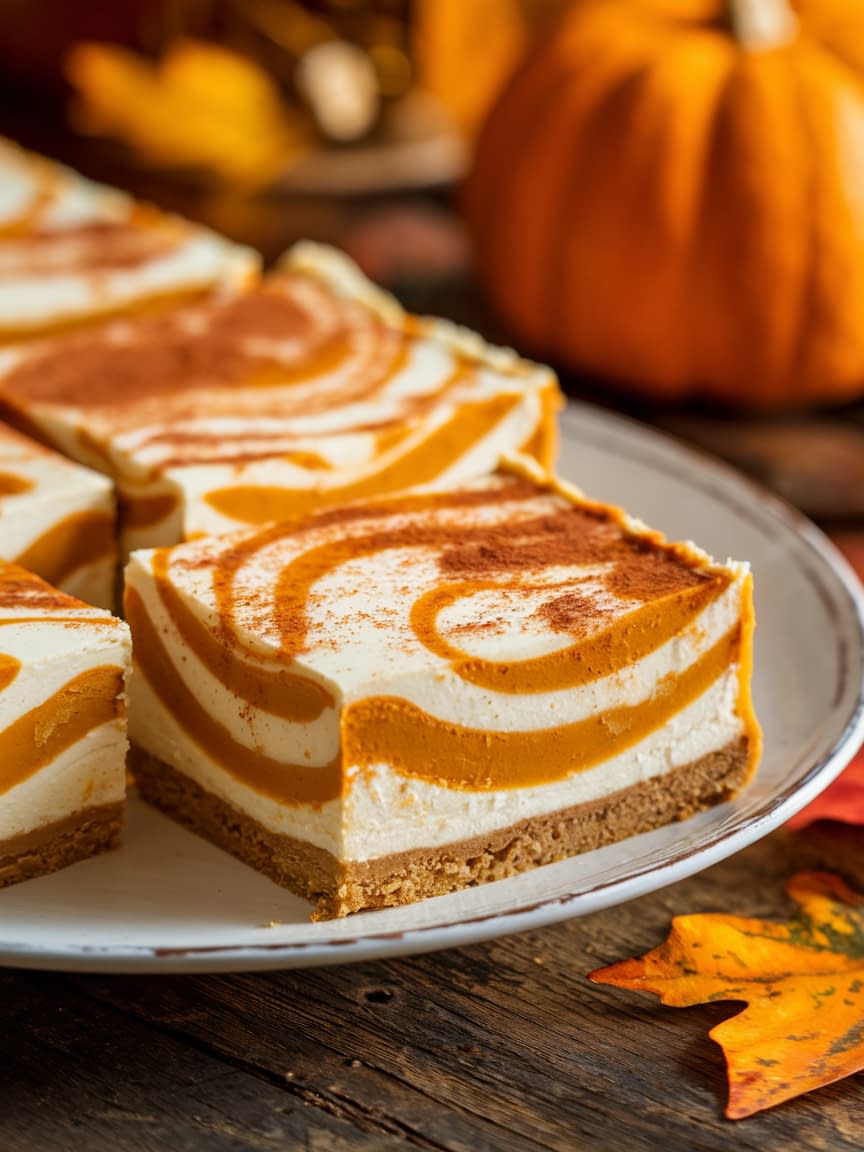 Pumpkin Pie Cheesecake Bars - Petite Panini