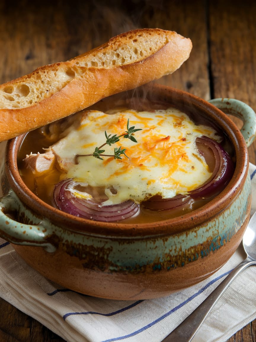French Onion Chicken Soup - Petite Panini