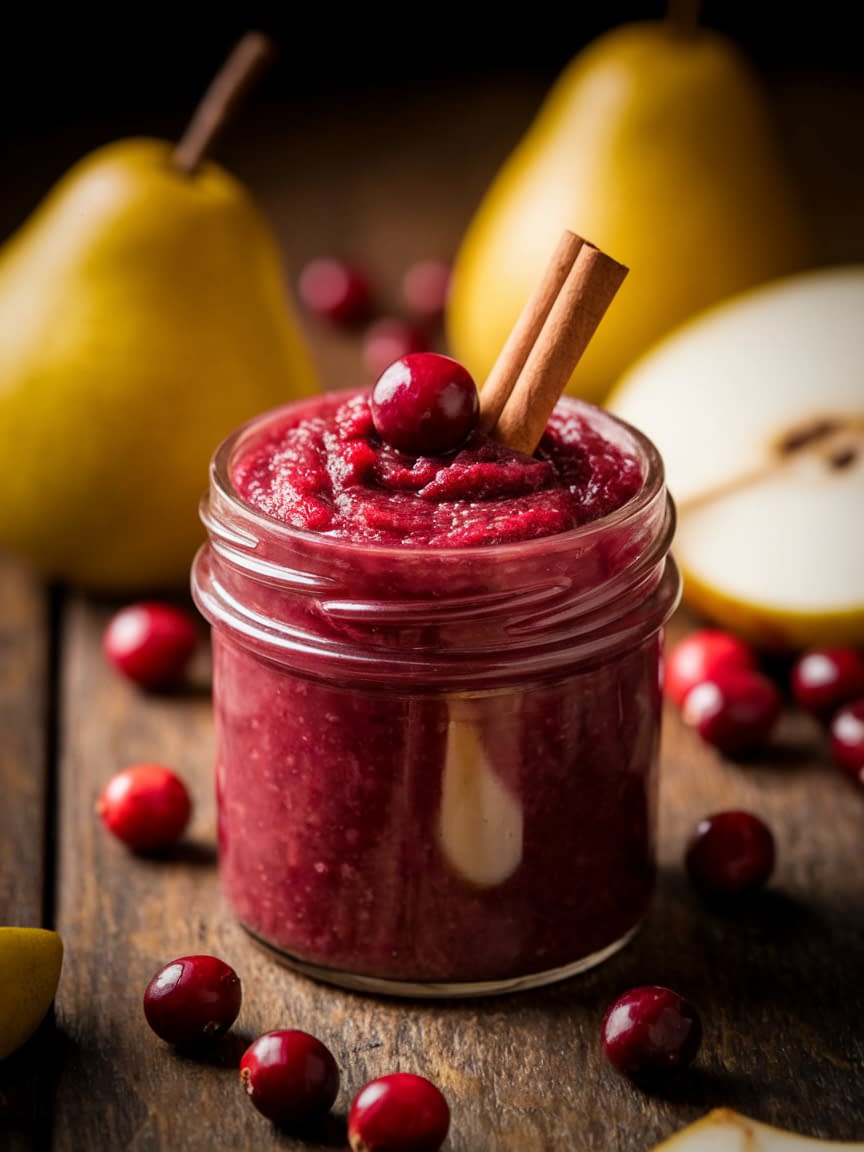 Slow Cooker Cranberry-Pear Butter Recipe - Petite Panini