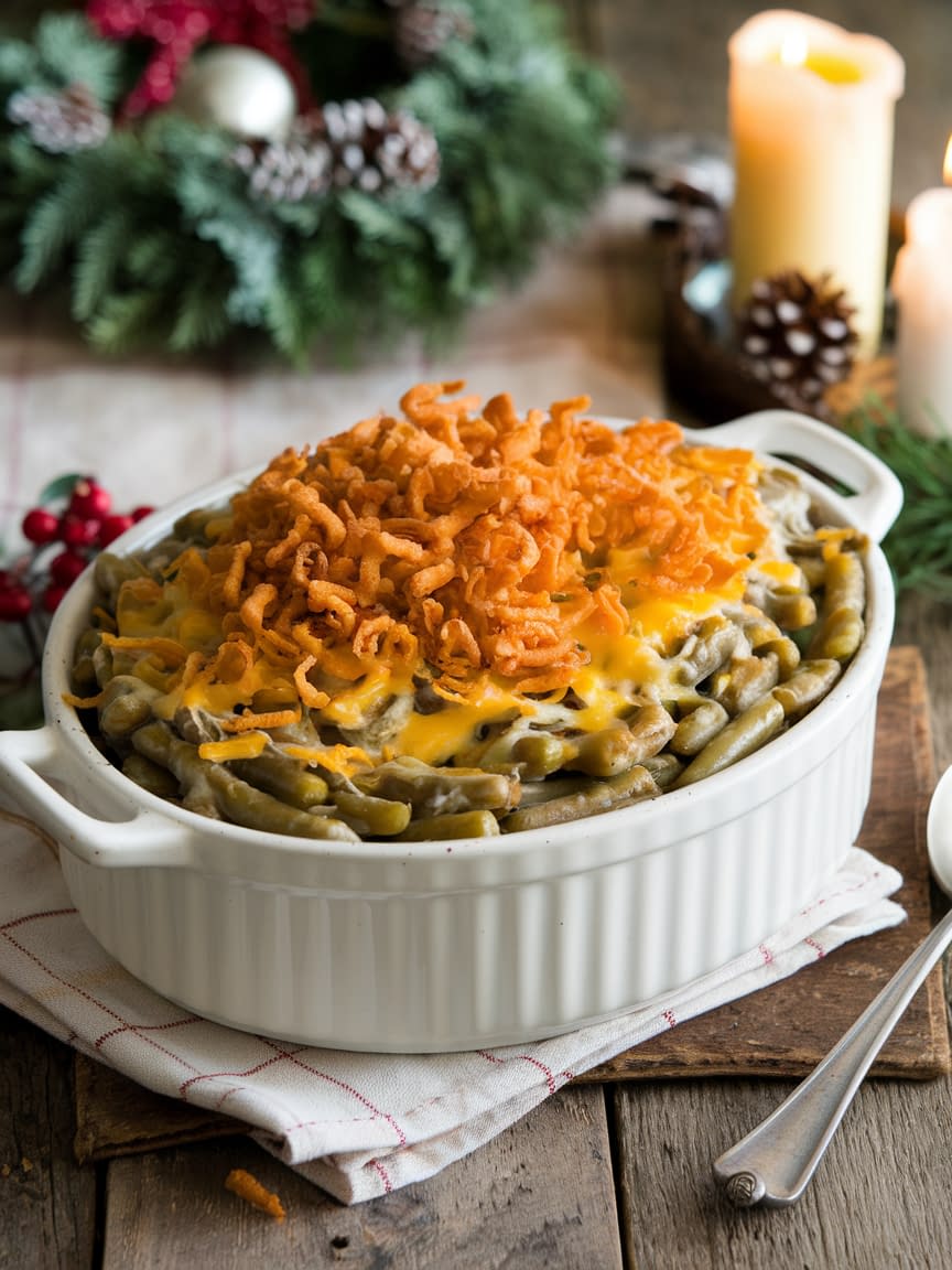 Slow Cooker Green Bean Casserole - Petite Panini