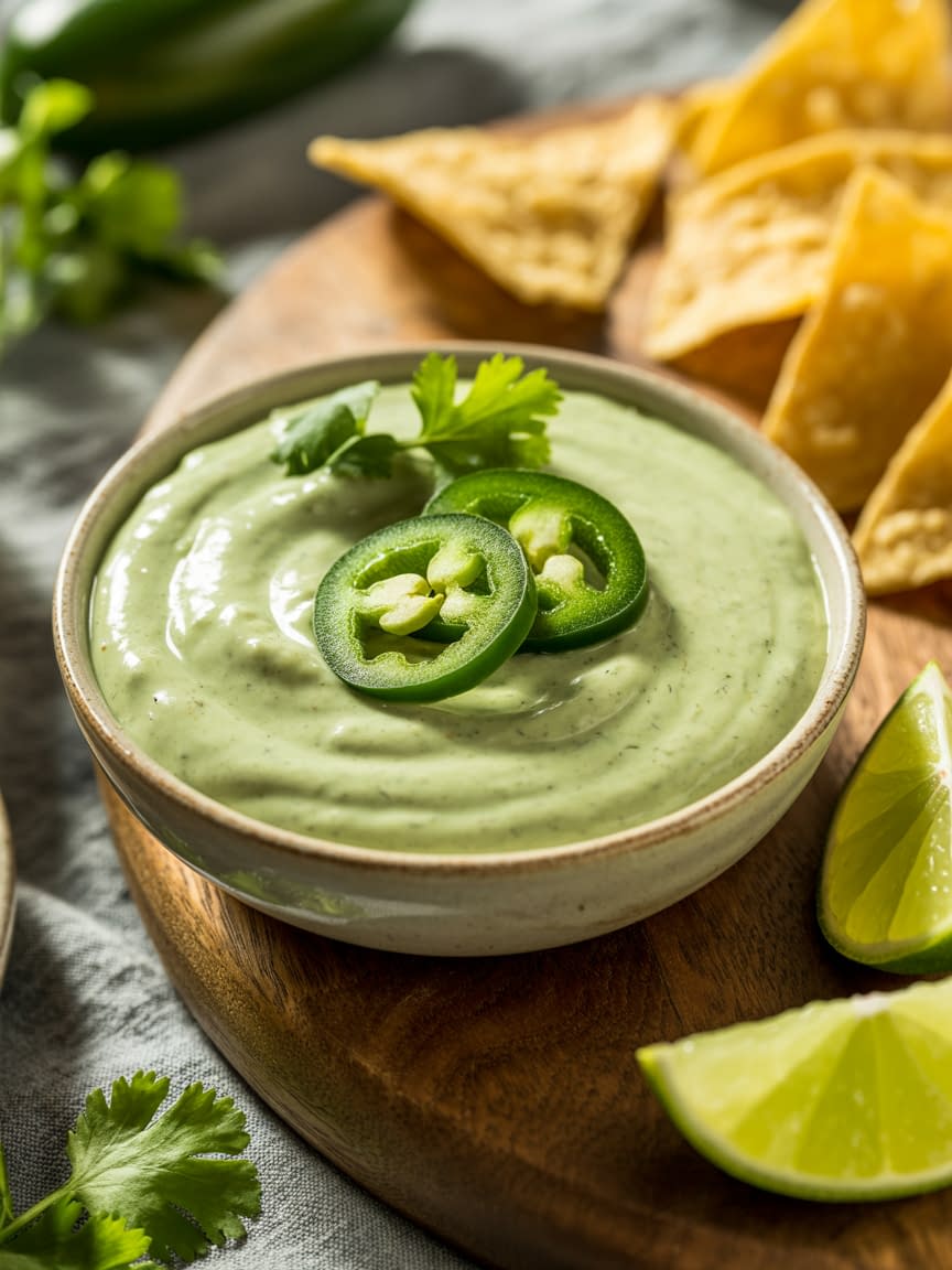 Creamy Cilantro Garlic Sauce With Jalapeños - Petite Panini