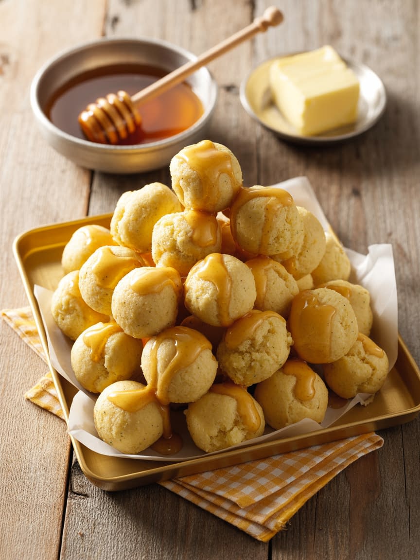 Honey Butter Cornbread Poppers - Petite Panini