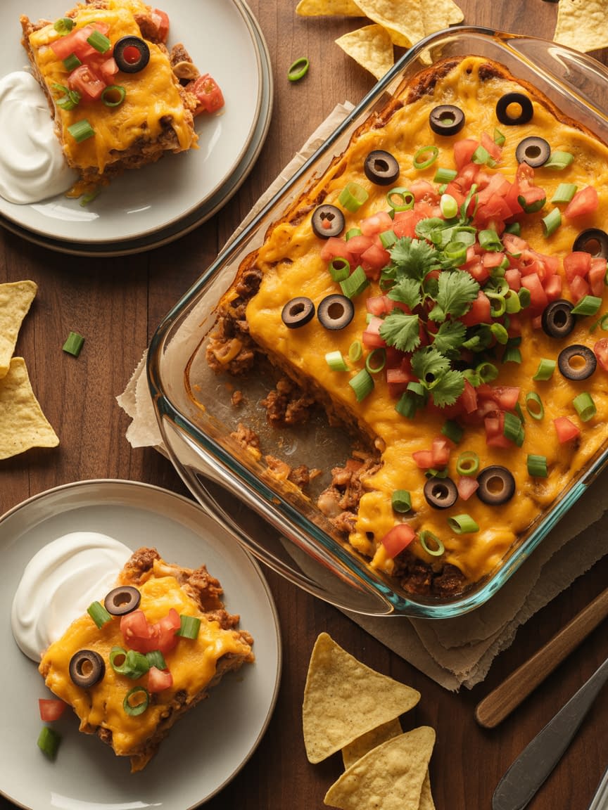 Layered Taco Bake Recipe - Petite Panini