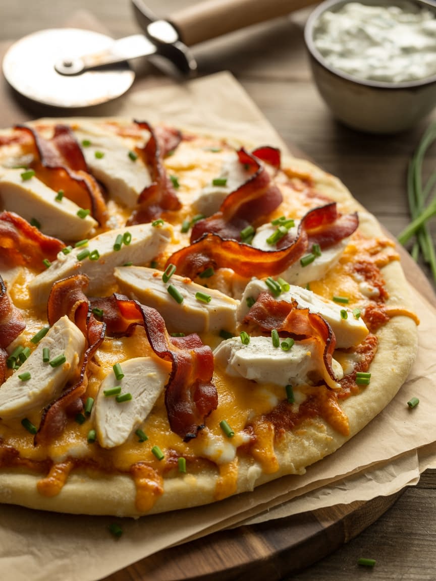 Homemade Chicken Bacon Ranch Pizza - Petite Panini