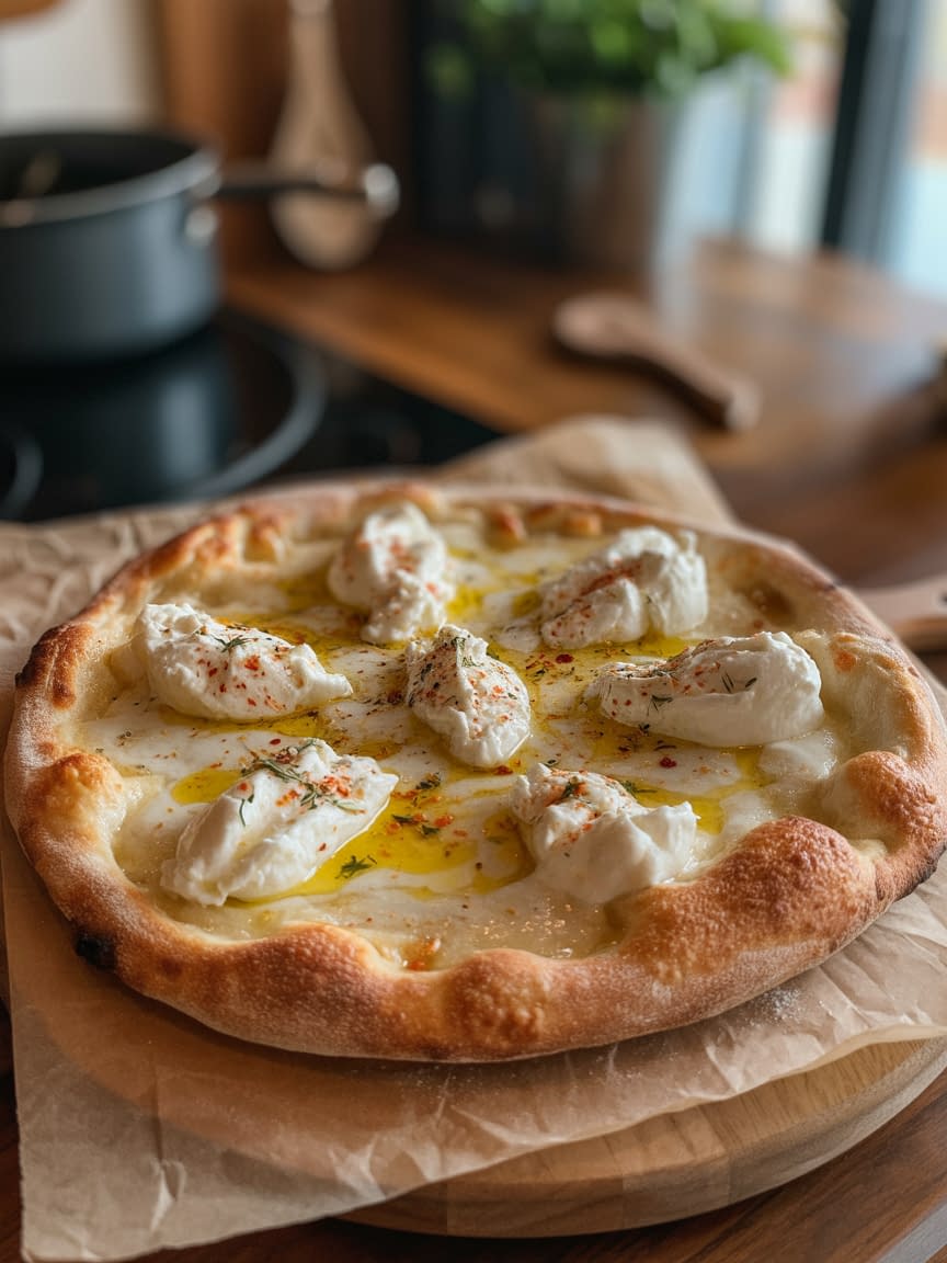 White Pizza with Garlic Pizza Sauce - Petite Panini