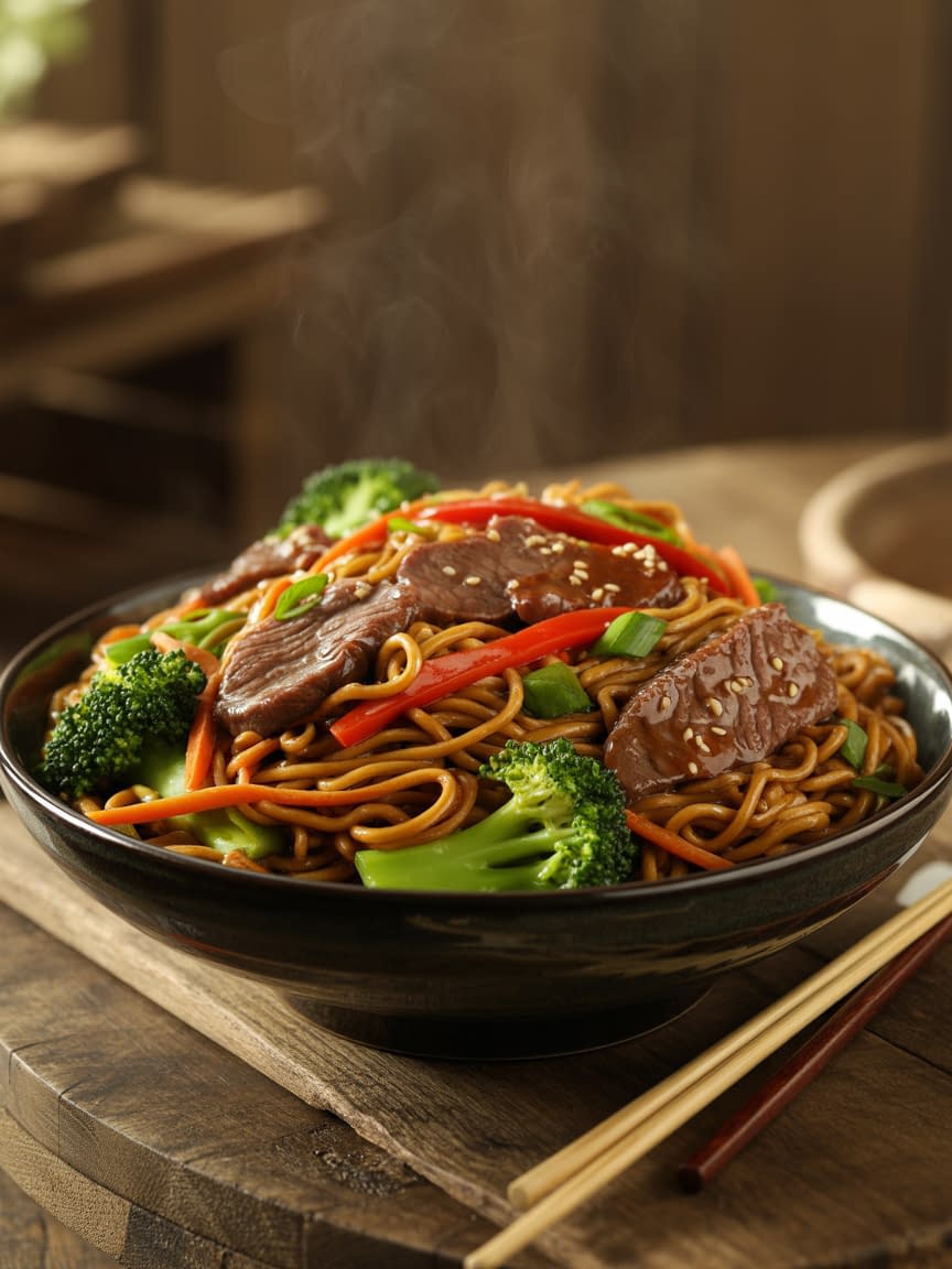 Quick & Delicious Beef and Broccoli Lomein Recipe! - Petite Panini