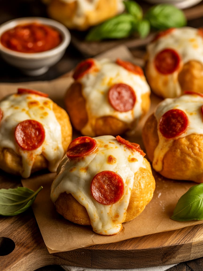Cheesy pepperoni Pizza Bombs - Petite Panini