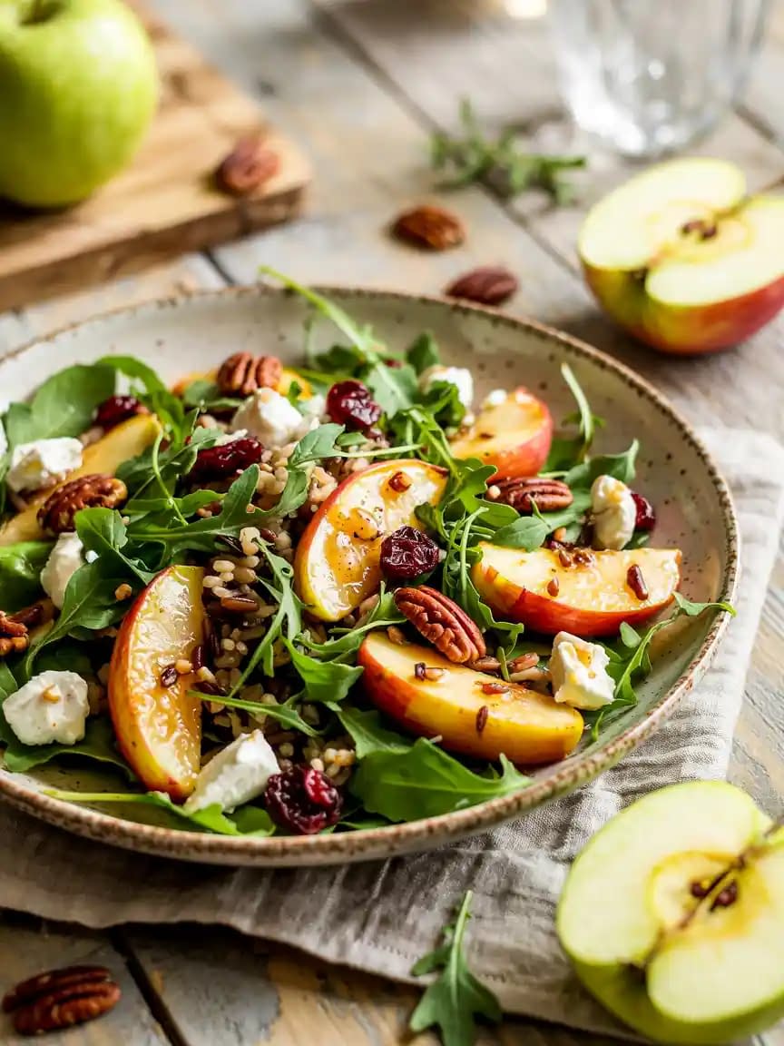 Wild Rice & Roasted Apple Salad with Dijon Dressing Recipe - Petite Panini