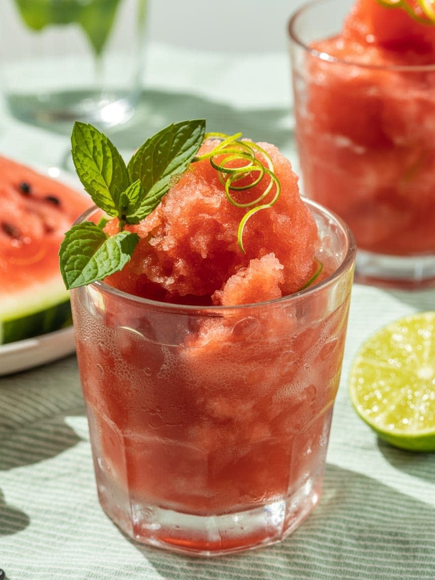 Watermelon Granita with Lime Zest Recipe - Petite Panini