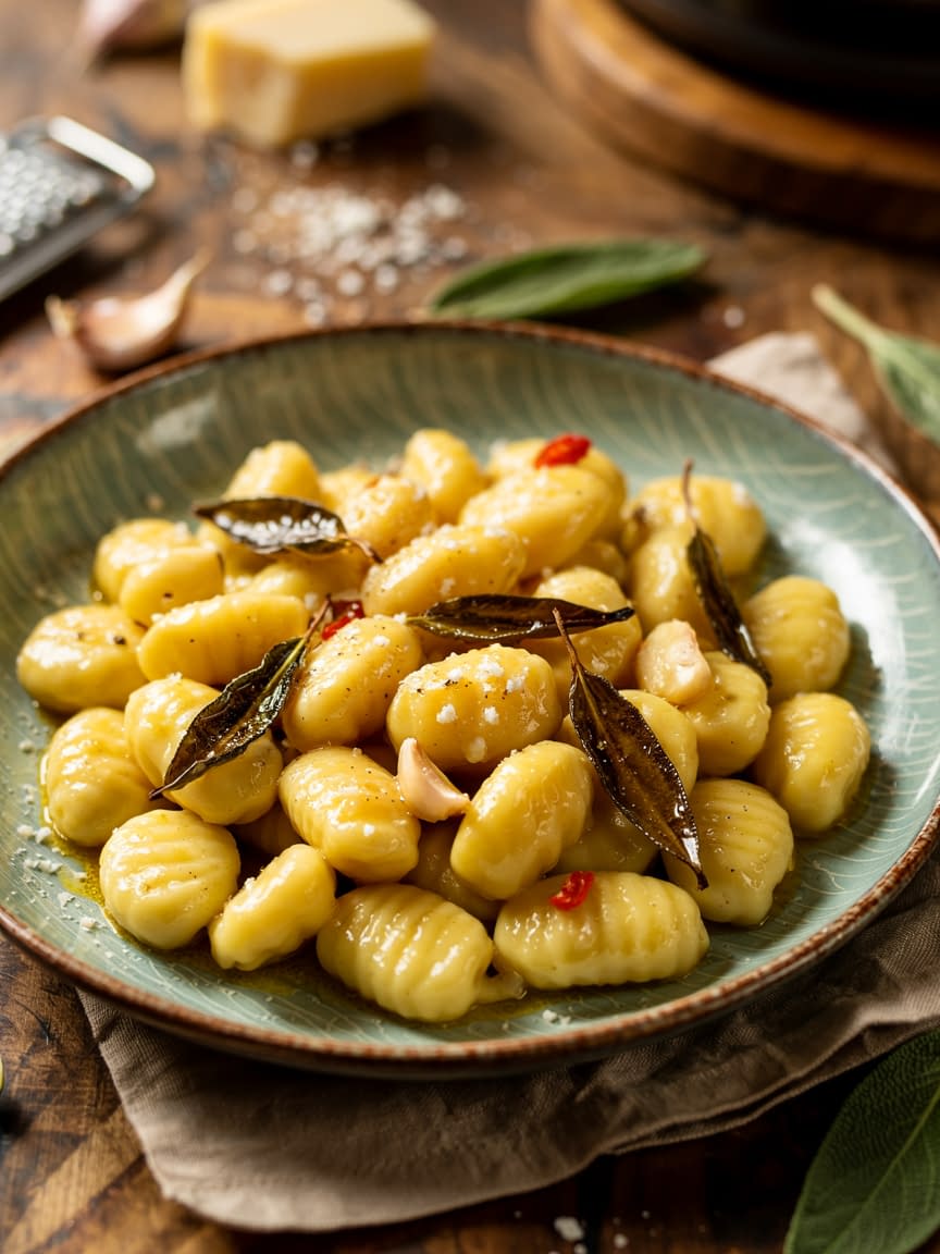 Pan-Fried Gnocchi with Brown Butter, Garlic & Sage Recipe - Petite Panini
