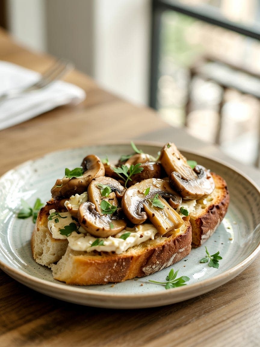 Sautéed Mushrooms on Toast with Herby Ricotta Recipe - Petite Panini