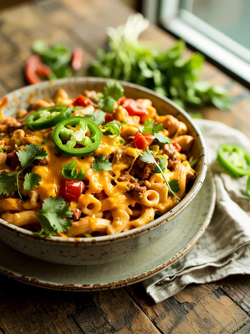 One-Pot Cheesy Taco Pasta Recipe - Petite Panini
