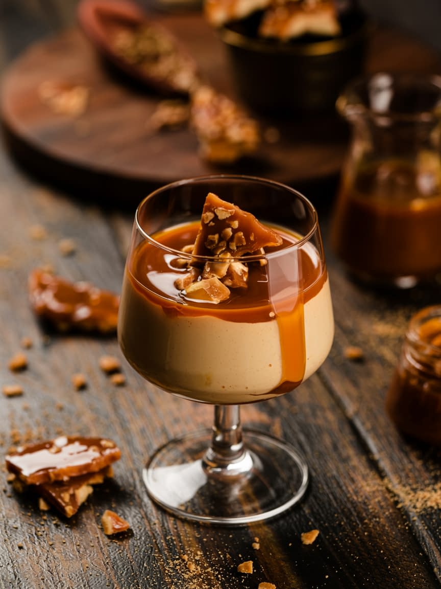 Salted Caramel Panna Cotta with Crunchy Praline Recipe - Petite Panini