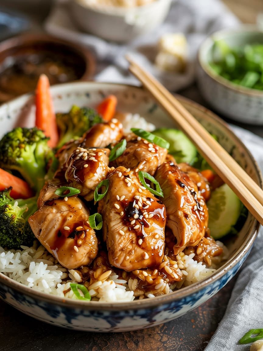 15-Minute Teriyaki Chicken Rice Bowls - Petite Panini