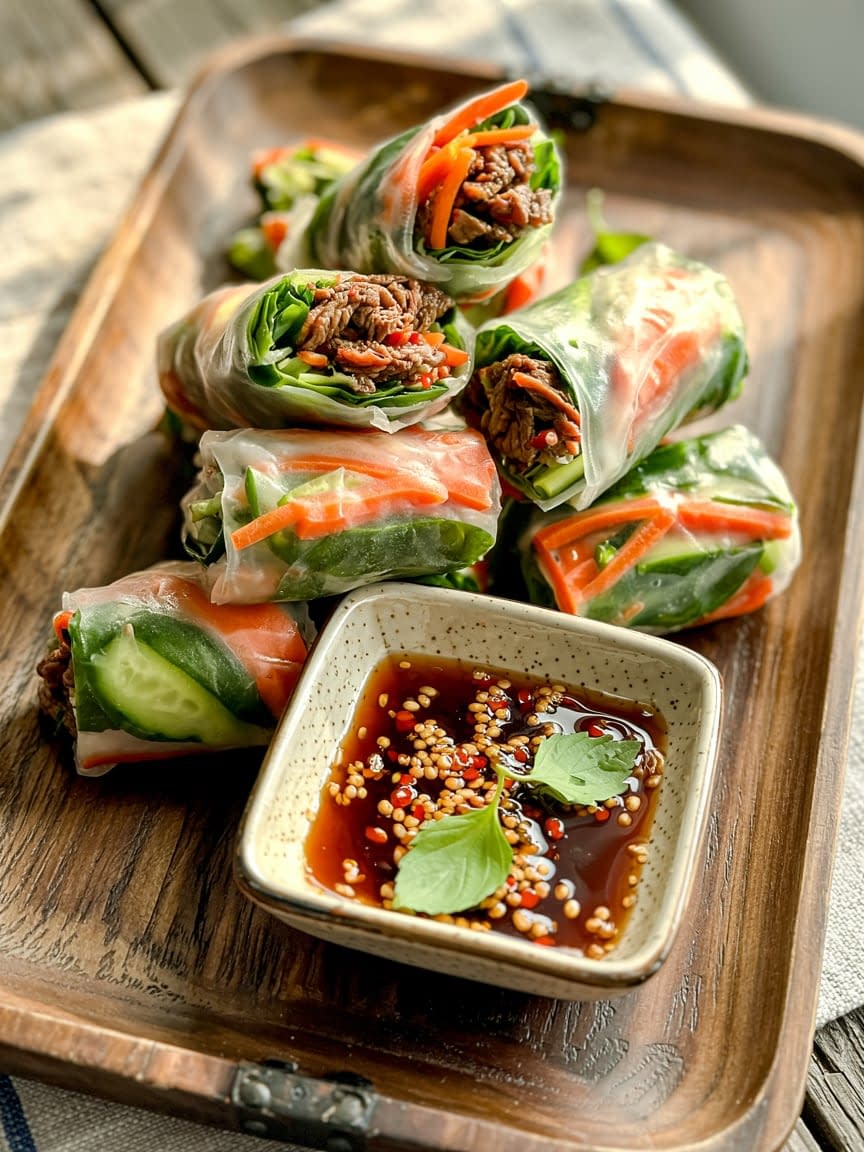 Thai Basil Beef Rolls – A Fresh, Flavor-Packed Appetizer - Petite Panini