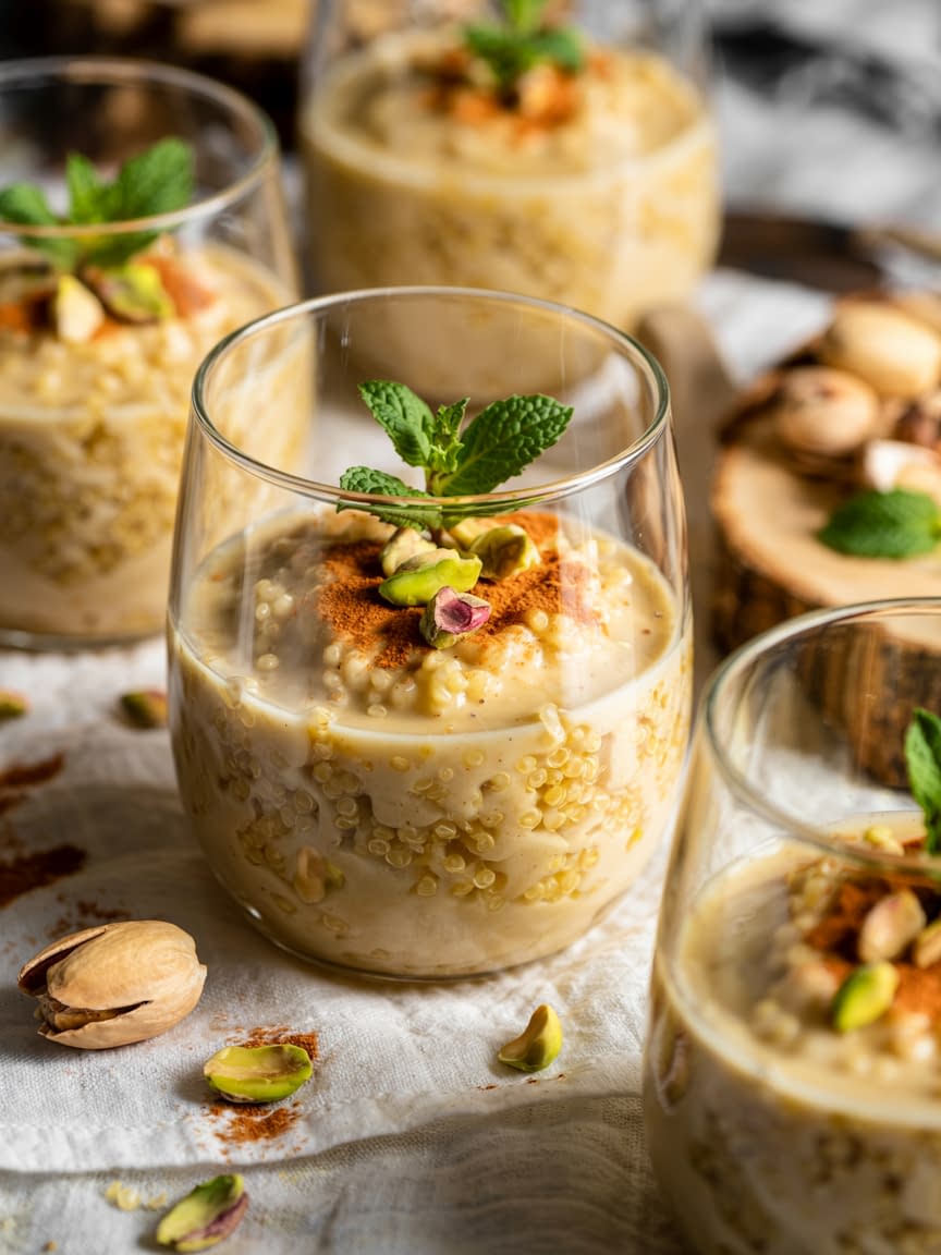 Quinoa Pudding Cups with Ginger and Pistachio Recipe - Petite Panini