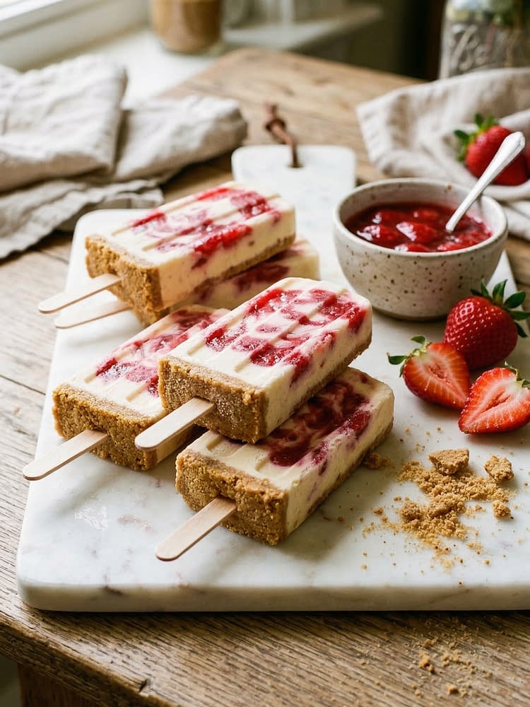 strawberry cheesecake ice cream bars