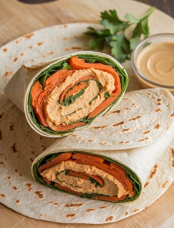 Roasted Carrot and Hummus Wraps Recipe