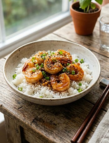 Ginger Garlic Shrimp with Jasmine Rice