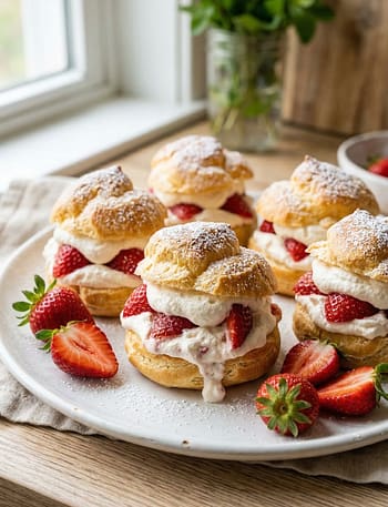 Strawberry Cream Puff Pastries