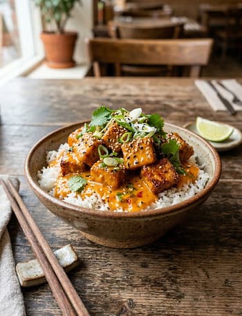 spicy tofu with creamy coconut sauce