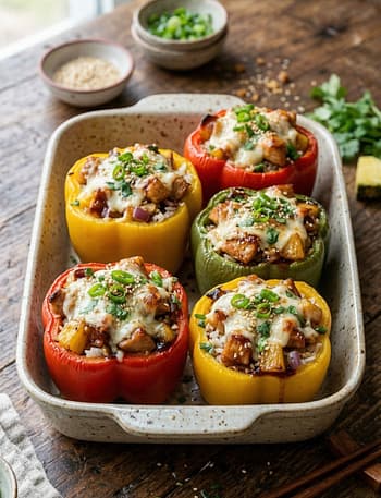 teriyaki pineapple chicken stuffed peppers
