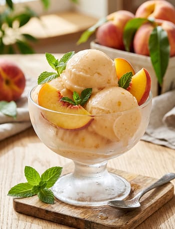 Peach Sorbet with Honey