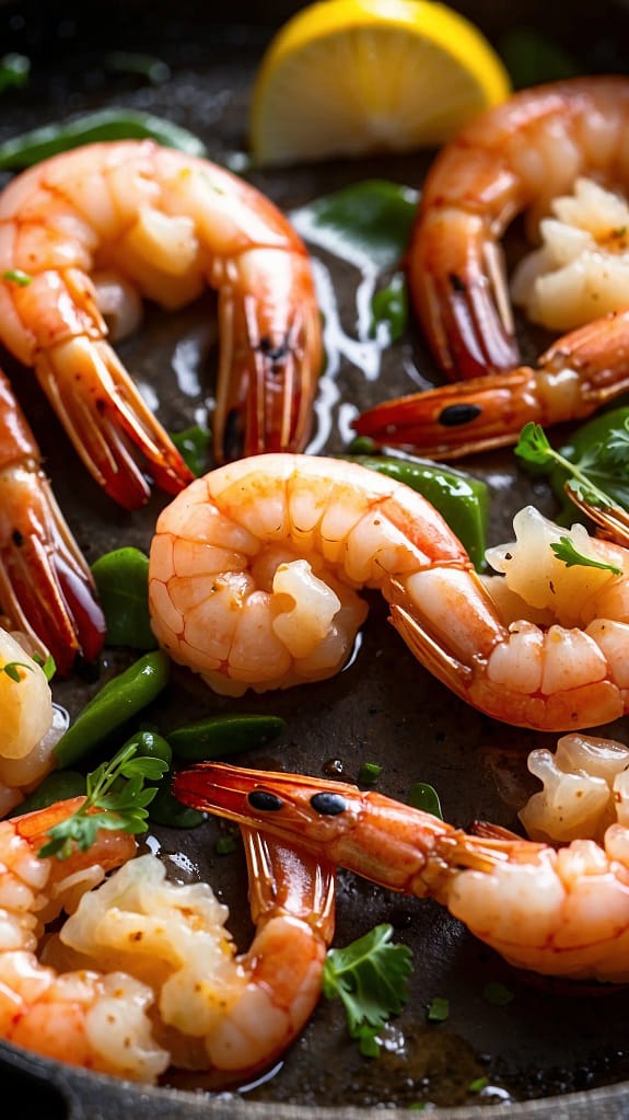 Leonardo Vision XL Closeup shot of shrimp sizzling in a skille 1