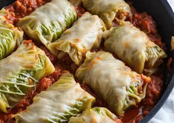 Low-carb stuffed cabbage rolls recipe.